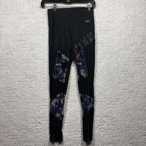 Victoria’s Secret PINK Bonded Mesh Tropical Floral Full Length Leggings Size XS